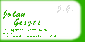 jolan geszti business card